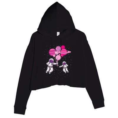 Space Exploration Cosmonaut SpaceMan Alien Spaceship Crop Fleece Hoodie