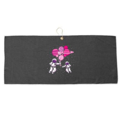 Space Exploration Cosmonaut SpaceMan Alien Spaceship Large Microfiber Waffle Golf Towel