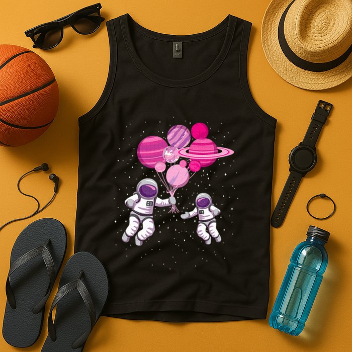 Space Exploration Cosmonaut SpaceMan Alien Spaceship Tank Top