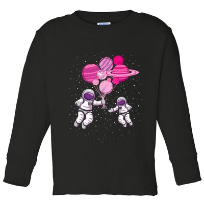 Space Exploration Cosmonaut SpaceMan Alien Spaceship Toddler Long Sleeve Shirt