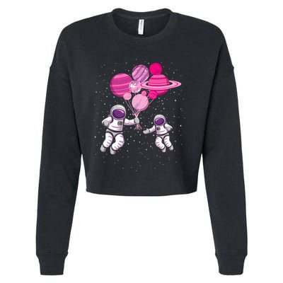 Space Exploration Cosmonaut SpaceMan Alien Spaceship Cropped Pullover Crew