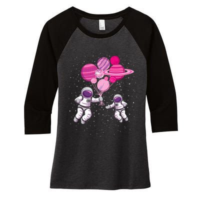 Space Exploration Cosmonaut SpaceMan Alien Spaceship Women's Tri-Blend 3/4-Sleeve Raglan Shirt