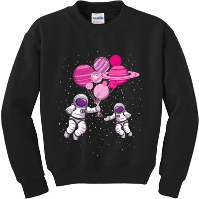 Space Exploration Cosmonaut SpaceMan Alien Spaceship Kids Sweatshirt