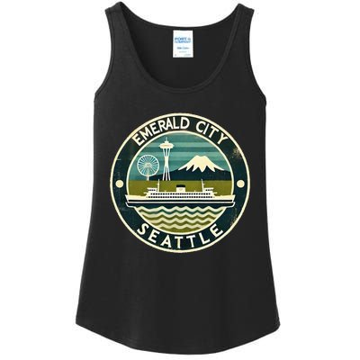 Seattle Emerald City Washington Usa Vintage Ladies Essential Tank