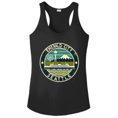 Seattle Emerald City Washington Usa Vintage Ladies PosiCharge Competitor Racerback Tank