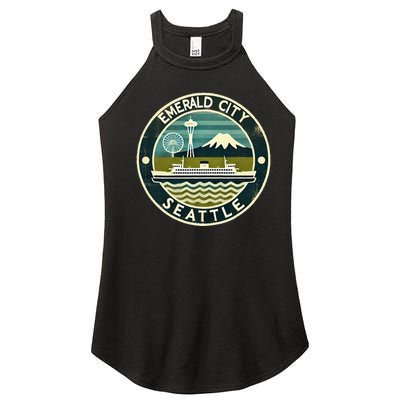 Seattle Emerald City Washington Usa Vintage Women’s Perfect Tri Rocker Tank