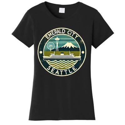 Seattle Emerald City Washington Usa Vintage Women's T-Shirt