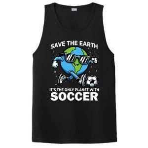 Save Earth Conservation Soccer Player Funny Earth Day PosiCharge Competitor Tank