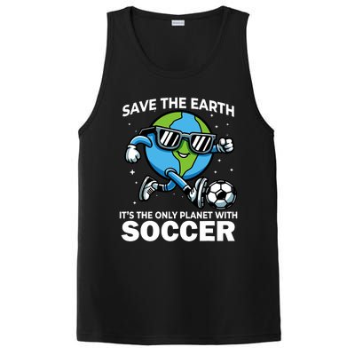 Save Earth Conservation Soccer Player Funny Earth Day PosiCharge Competitor Tank