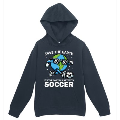 Save Earth Conservation Soccer Player Funny Earth Day Urban Pullover Hoodie