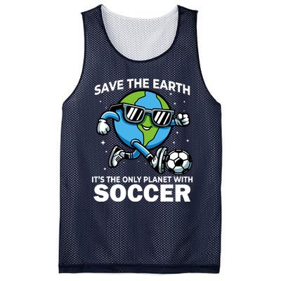 Save Earth Conservation Soccer Player Funny Earth Day Mesh Reversible Basketball Jersey Tank