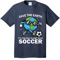 Save Earth Conservation Soccer Player Funny Earth Day T-Shirt