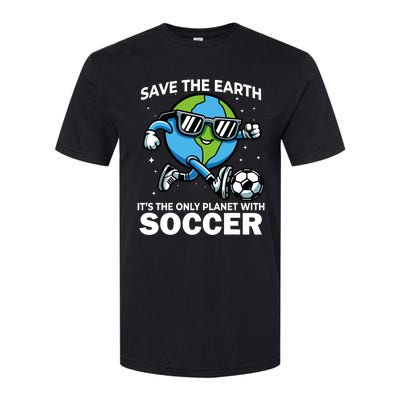 Save Earth Conservation Soccer Player Funny Earth Day Softstyle CVC T-Shirt