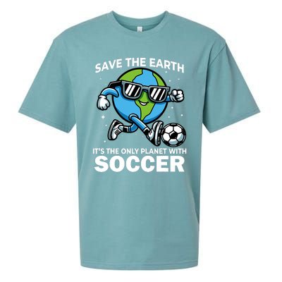 Save Earth Conservation Soccer Player Funny Earth Day Sueded Cloud Jersey T-Shirt