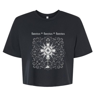 Sanctus Eucharist Catholic Traditional Latin Mass Jesus Bella+Canvas Jersey Crop Tee