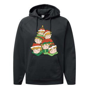 Sleepy Elves Cute Christmas Holiday Performance Fleece Hoodie