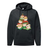 Sleepy Elves Cute Christmas Holiday Performance Fleece Hoodie