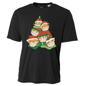 Sleepy Elves Cute Christmas Holiday Cooling Performance Crew T-Shirt