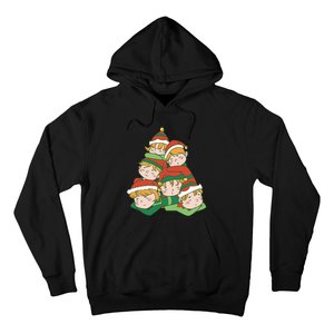 Sleepy Elves Cute Christmas Holiday Hoodie