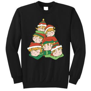 Sleepy Elves Cute Christmas Holiday Sweatshirt