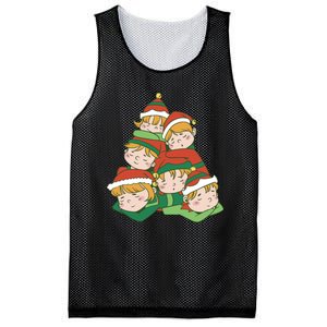 Sleepy Elves Cute Christmas Holiday Mesh Reversible Basketball Jersey Tank