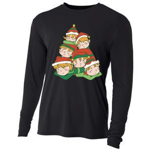 Sleepy Elves Cute Christmas Holiday Cooling Performance Long Sleeve Crew