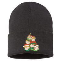 Sleepy Elves Cute Christmas Holiday Sustainable Knit Beanie