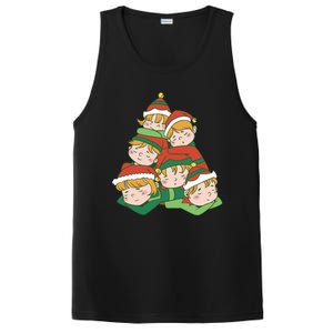 Sleepy Elves Cute Christmas Holiday PosiCharge Competitor Tank