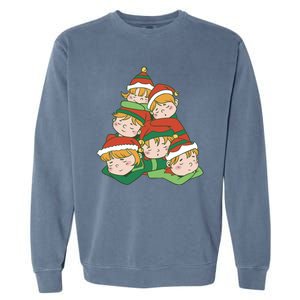 Sleepy Elves Cute Christmas Holiday Garment-Dyed Sweatshirt