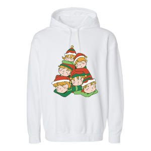 Sleepy Elves Cute Christmas Holiday Garment-Dyed Fleece Hoodie