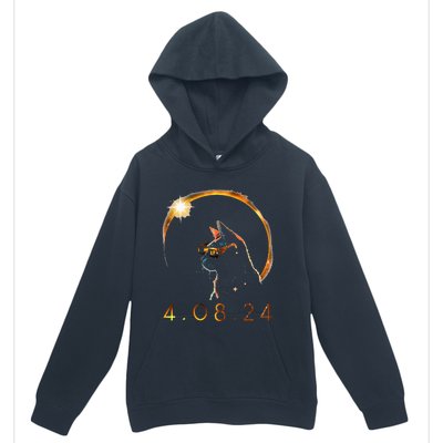 Solar Eclipse Cat Wearing Solar Eclipse Glasses Urban Pullover Hoodie