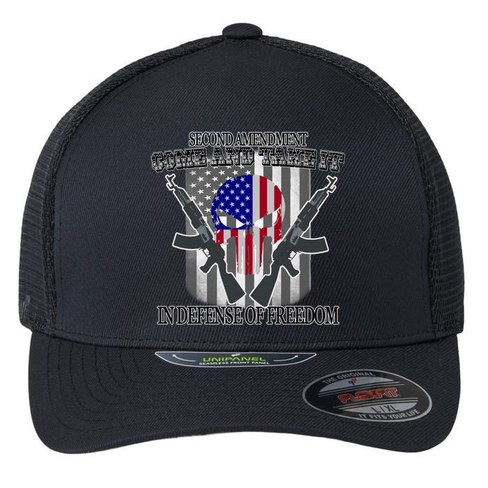 Second Amendment Come & Take It In Defense Of Freedom Flexfit Unipanel Trucker Cap
