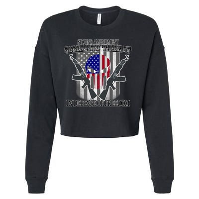 Second Amendment Come & Take It In Defense Of Freedom Cropped Pullover Crew
