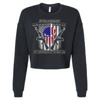 Second Amendment Come & Take It In Defense Of Freedom Cropped Pullover Crew