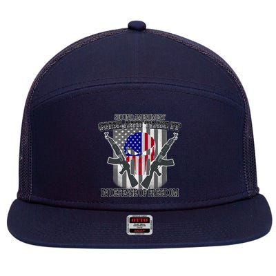 Second Amendment Come & Take It In Defense Of Freedom 7 Panel Mesh Trucker Snapback Hat