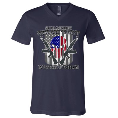 Second Amendment Come & Take It In Defense Of Freedom V-Neck T-Shirt