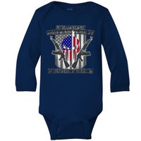 Second Amendment Come & Take It In Defense Of Freedom Baby Long Sleeve Bodysuit