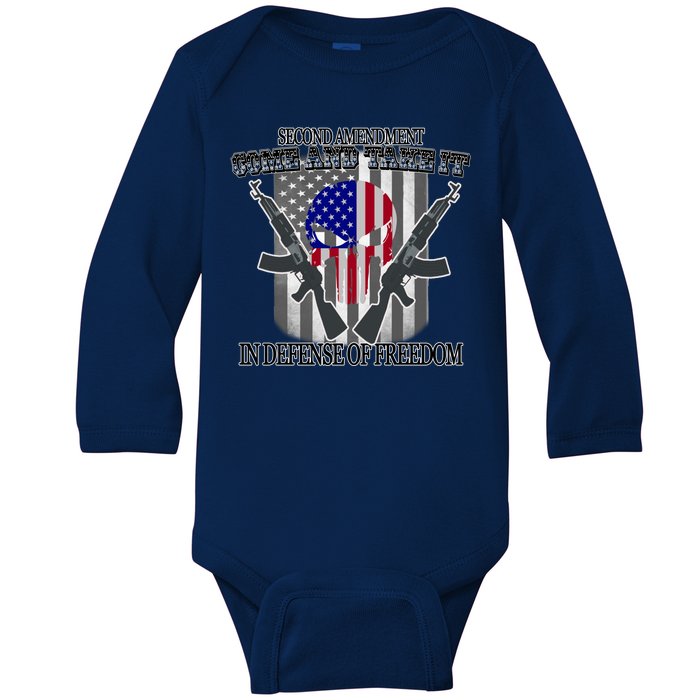 Second Amendment Come & Take It In Defense Of Freedom Baby Long Sleeve Bodysuit