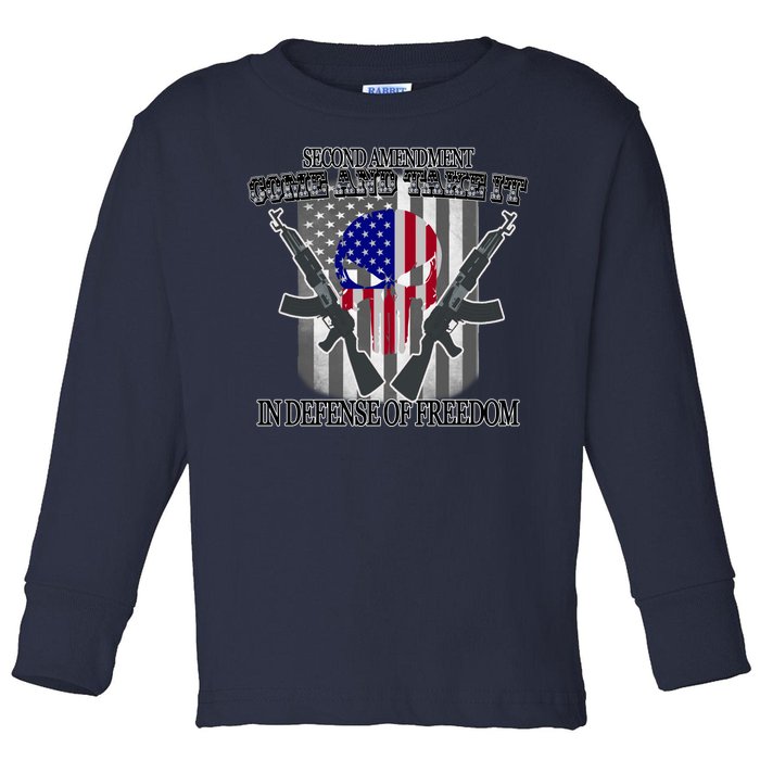 Second Amendment Come & Take It In Defense Of Freedom Toddler Long Sleeve Shirt