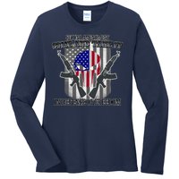 Second Amendment Come & Take It In Defense Of Freedom Ladies Long Sleeve Shirt