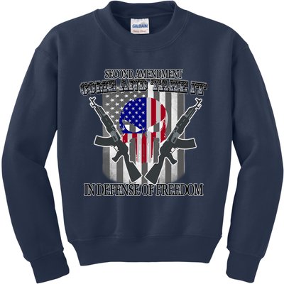 Second Amendment Come & Take It In Defense Of Freedom Kids Sweatshirt