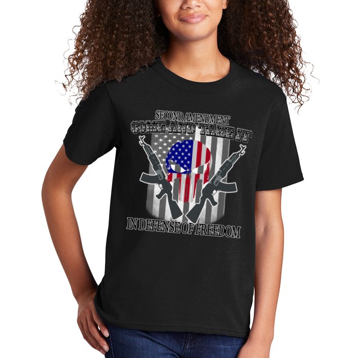 Second Amendment Come & Take It In Defense Of Freedom Kids T-Shirt