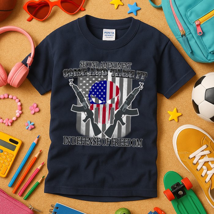 Second Amendment Come & Take It In Defense Of Freedom Kids T-Shirt
