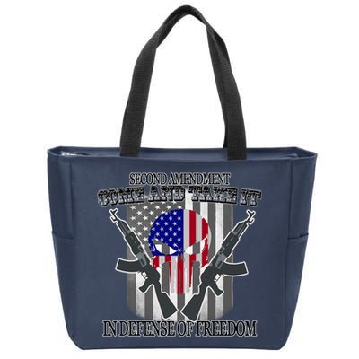 Second Amendment Come & Take It In Defense Of Freedom Zip Tote Bag