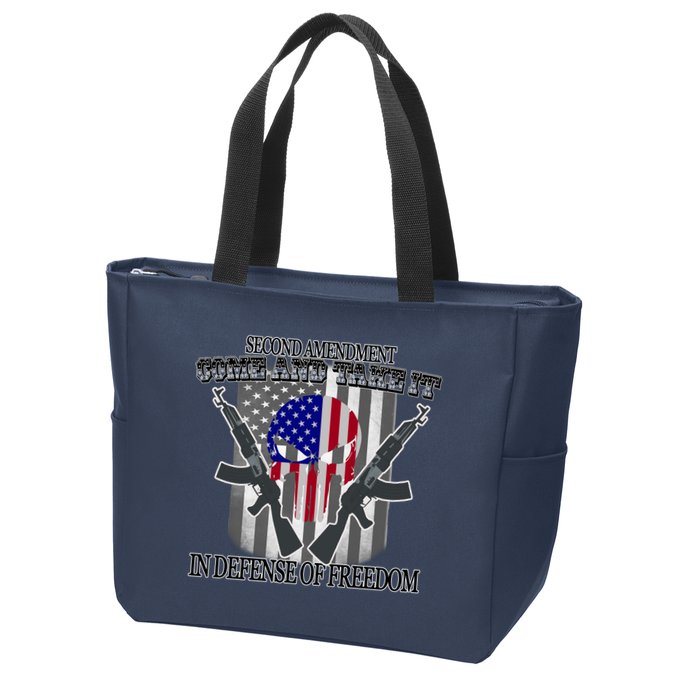 Second Amendment Come & Take It In Defense Of Freedom Zip Tote Bag