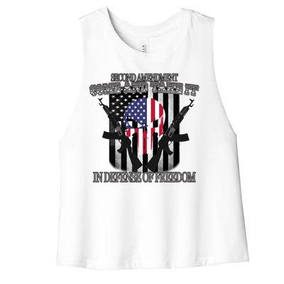 Second Amendment Come & Take It In Defense Of Freedom Women's Racerback Cropped Tank