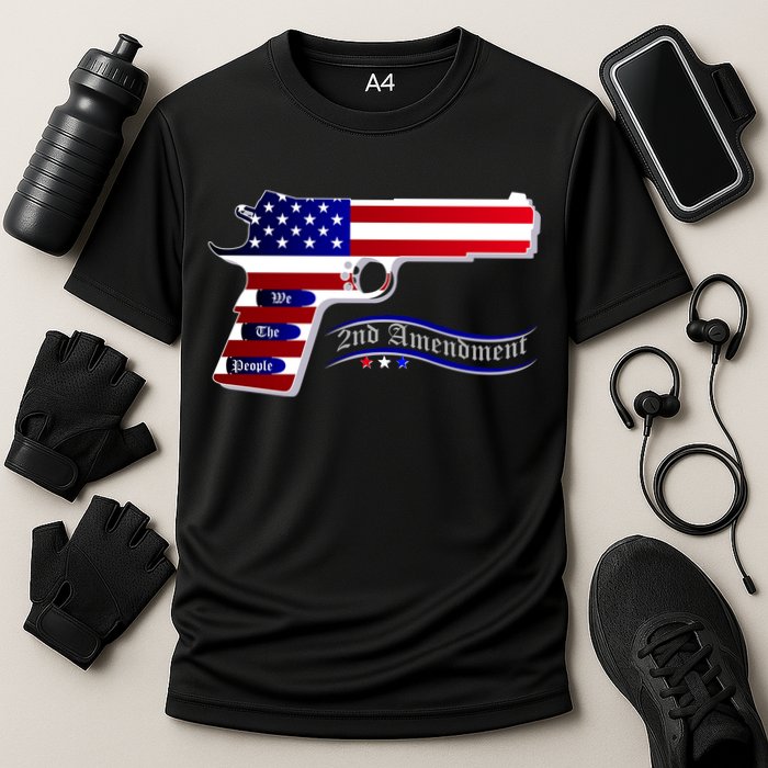 Second Amendment Support Hand Gun Cooling Performance Crew T-Shirt