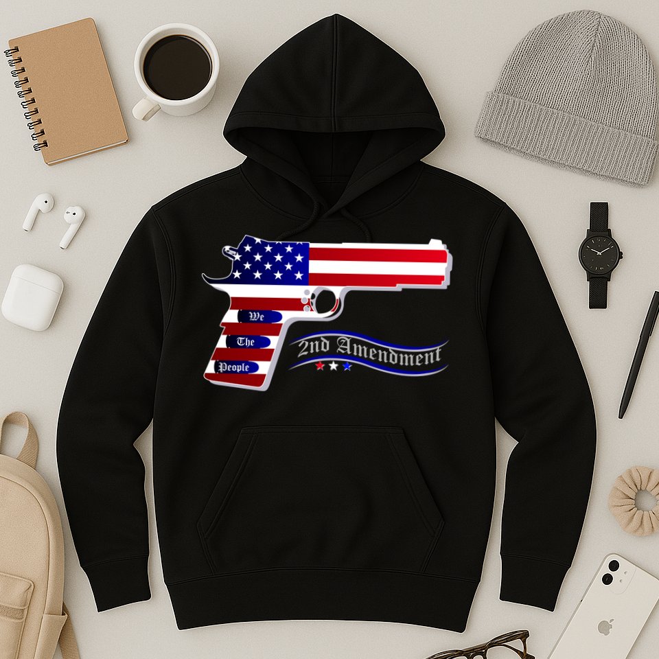 Second Amendment Support Hand Gun Hoodie