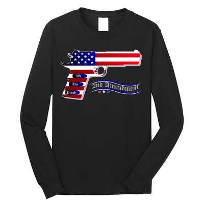 Second Amendment Support Hand Gun Long Sleeve Shirt