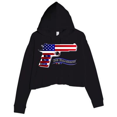 Second Amendment Support Hand Gun Crop Fleece Hoodie